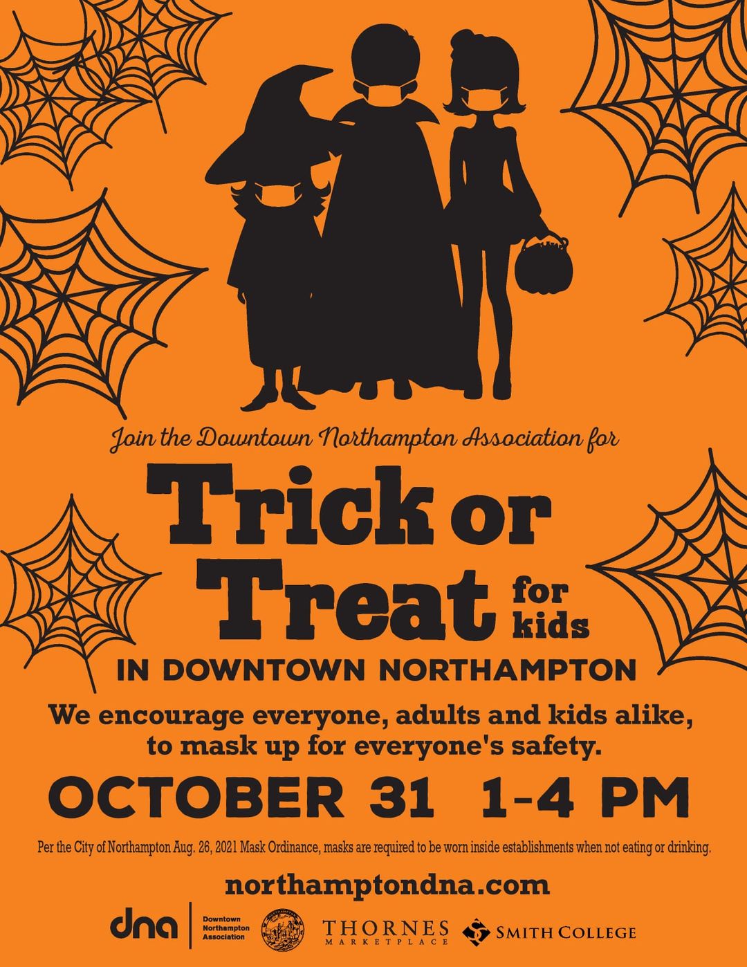 Trick or Treat for Kids in Downtown Northampton Sunday, October 31st
