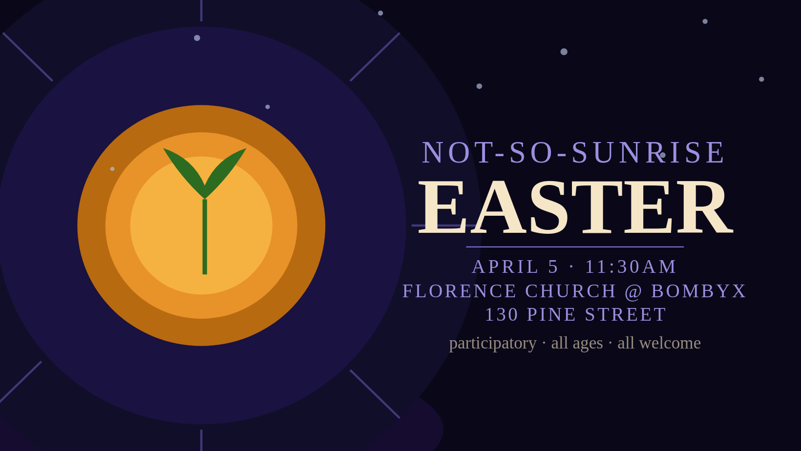 Not So Sunrise Easter 2026 FB Not So Sunrise Easter Service